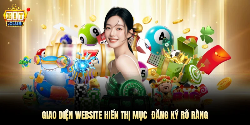 Giao diện website hiển thị mục  đăng ký rõ ràng